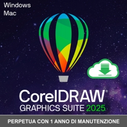 CorelDRAW Graphics Suite 2025 Business ESD perpetua per Win e Mac con 1 anno di manutenzione