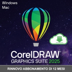 CorelDRAW Graphics Suite 2025 - Rinnovo abbonamento 1 anno per Win e Mac